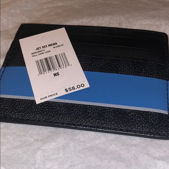 🆕 Michael Kors Tall Card Case Men’s Wallet Blue! - Picture 2 of 4